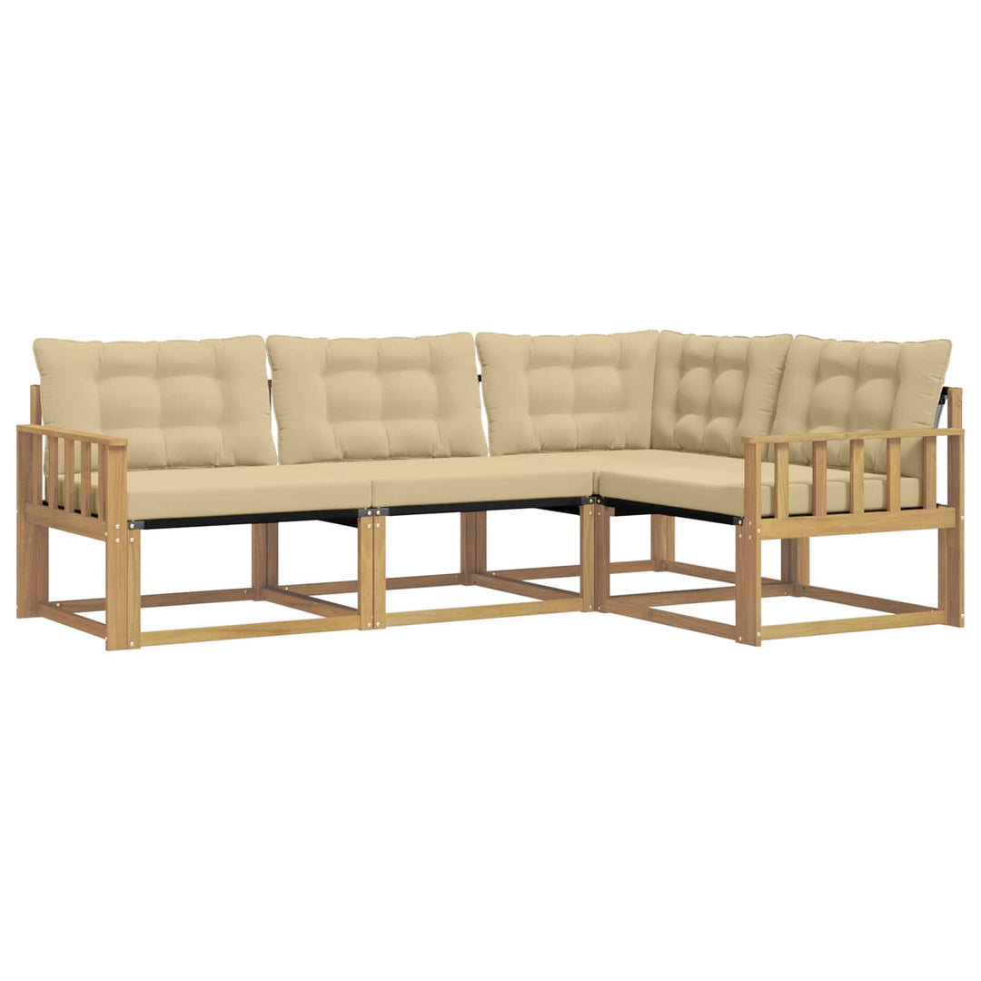 Udendørs sofagruppe 4 stk. Hvid og Beige