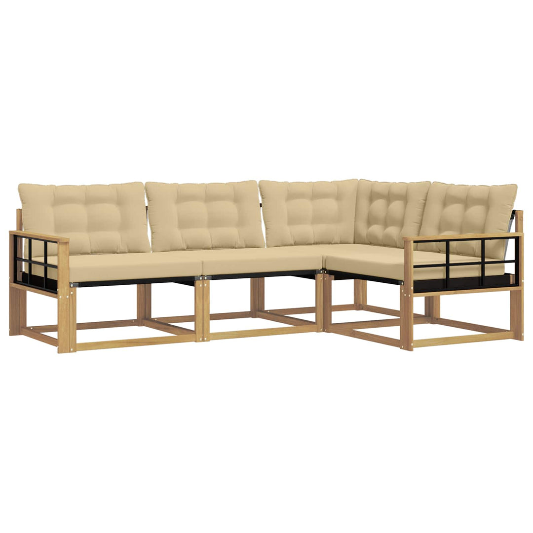 Udendørs sofagruppe 4 stk. Hvid og Beige