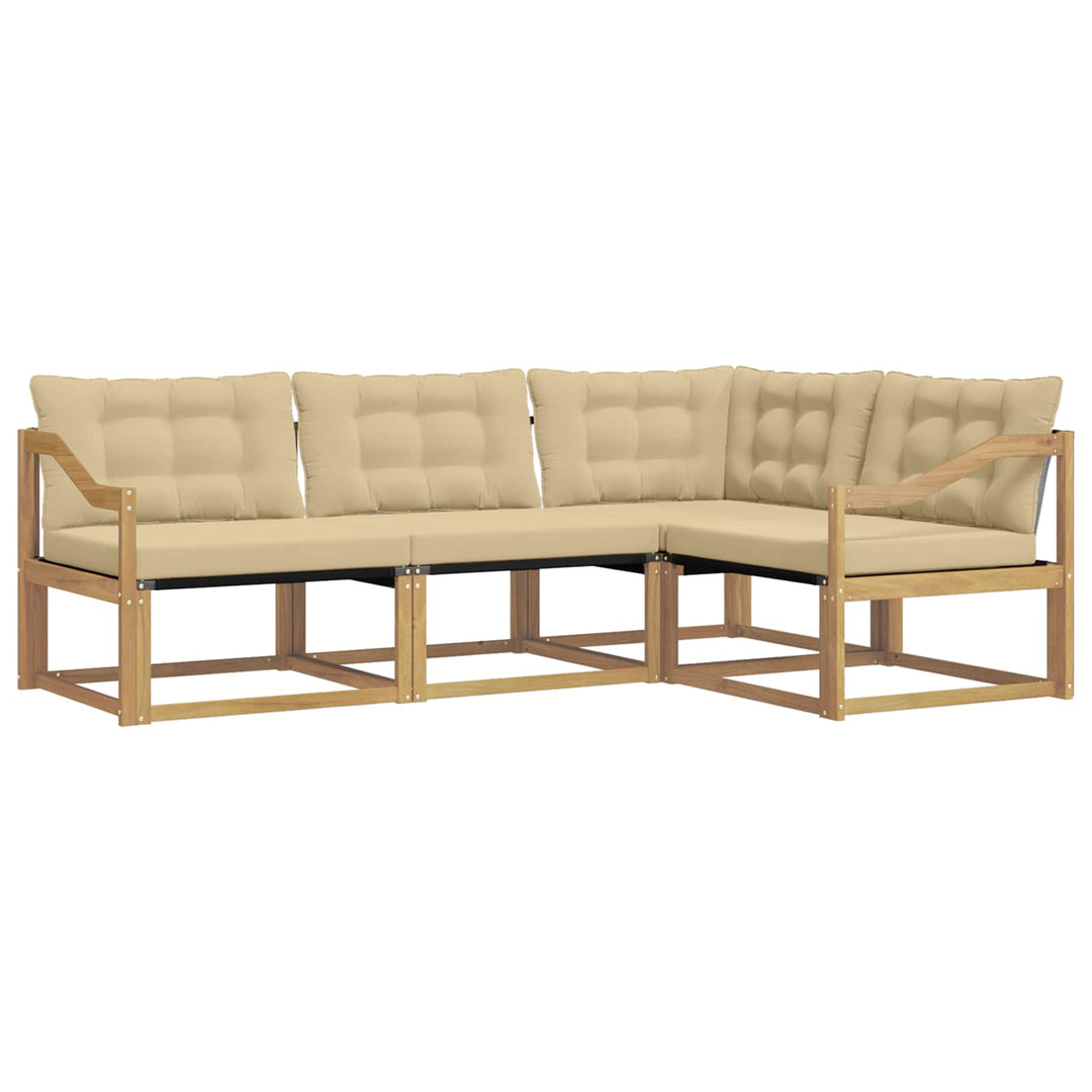 Udendørs sofagruppe 4 stk. Hvid og Beige