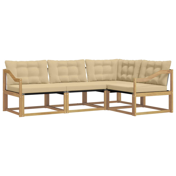 Udendørs sofagruppe 4 stk. Hvid og Beige