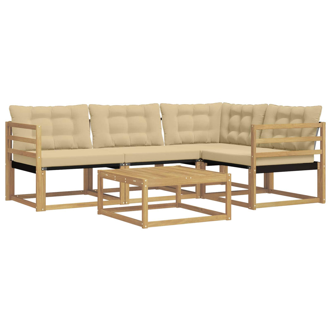 Udendørs sofagruppe 5 stk. Hvid og Beige