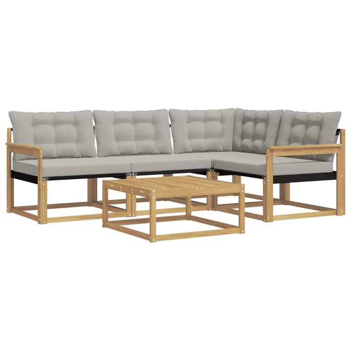 Udendørs sofagruppe 5 pcs Hvid og lysegrå 79 x 79 x 37 cm