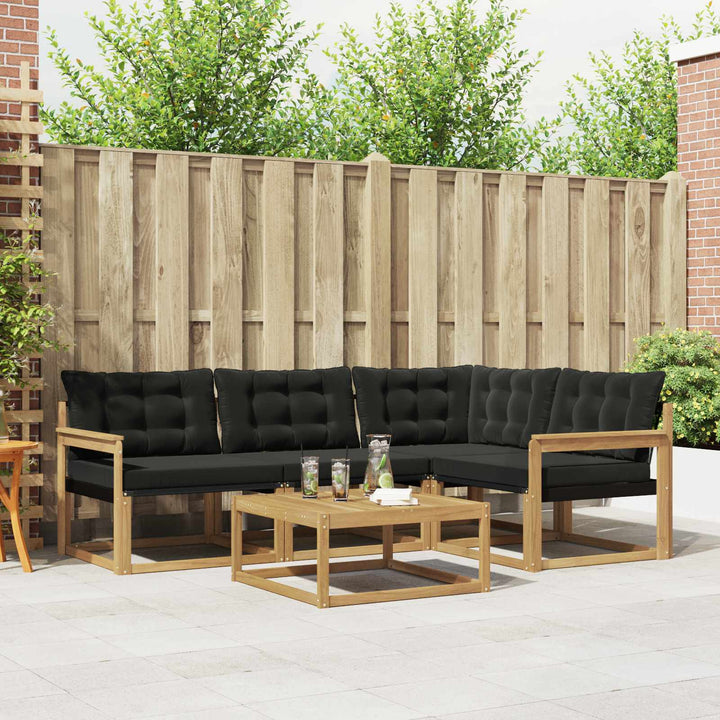 Udendørs sofagruppe 5 pcs Hvid og sort 79 x 79 x 37 cm