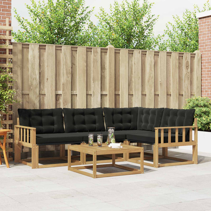 Udendørs sofagruppe 5 pcs Hvid og sort 79 x 79 x 37 cm