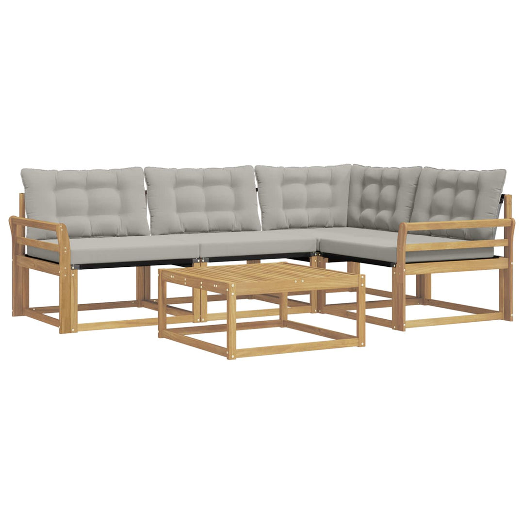 Udendørs sofagruppe 5 pcs Hvid og lysegrå 79 x 79 x 37 cm