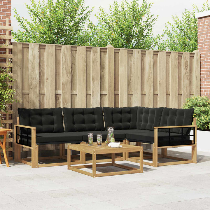 Udendørs sofagruppe 5 pcs Hvid og sort 79 x 79 x 37 cm