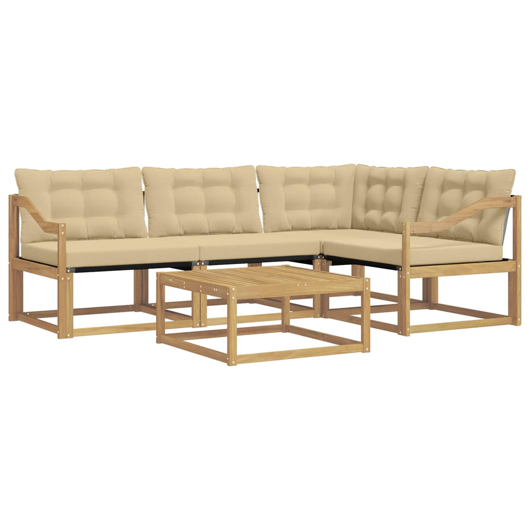 Udendørs sofagruppe 5 stk. Hvid og Beige