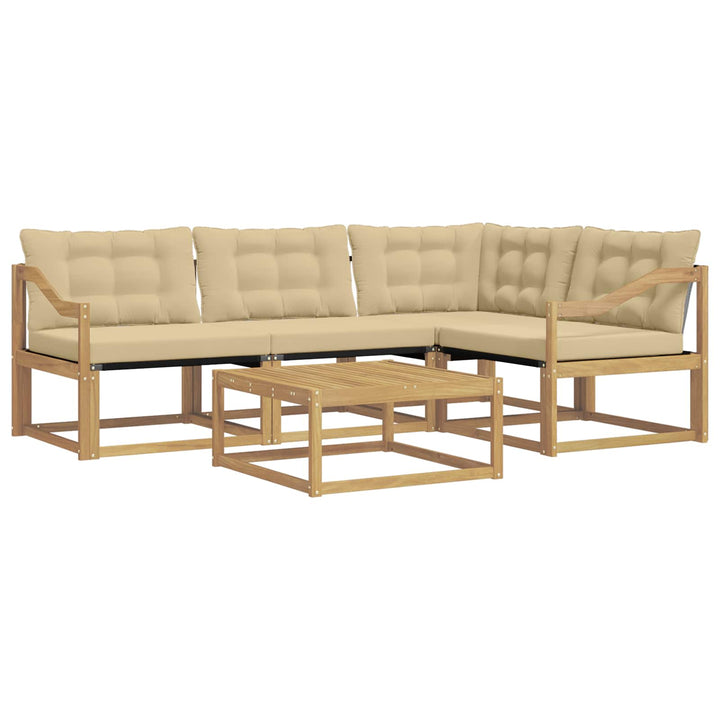 Udendørs sofagruppe 5 stk. Hvid og Beige