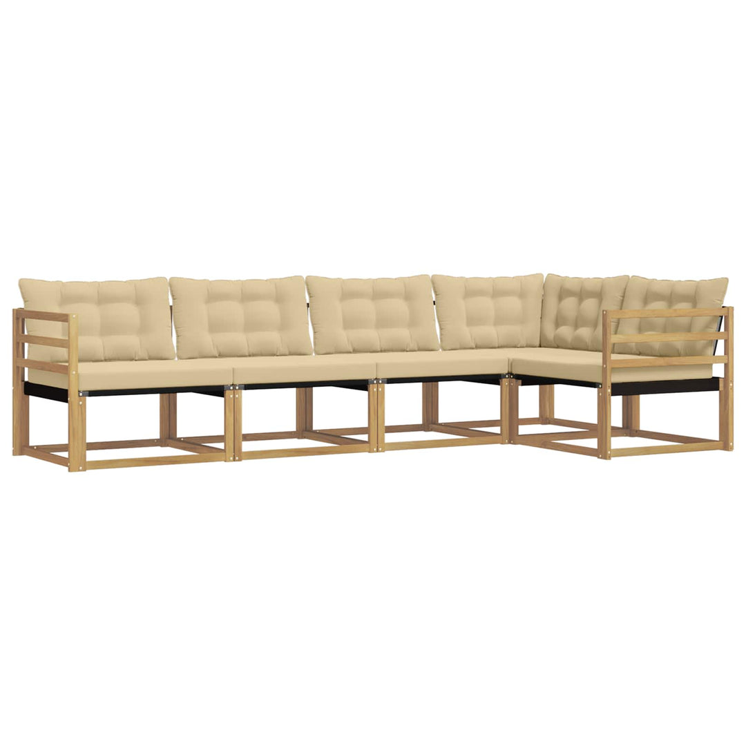 Udendørs sofagruppe 5 stk. Hvid og Beige