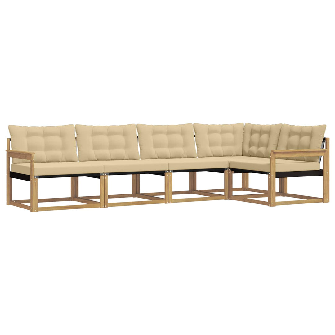 Udendørs sofagruppe 5 stk. Hvid og Beige