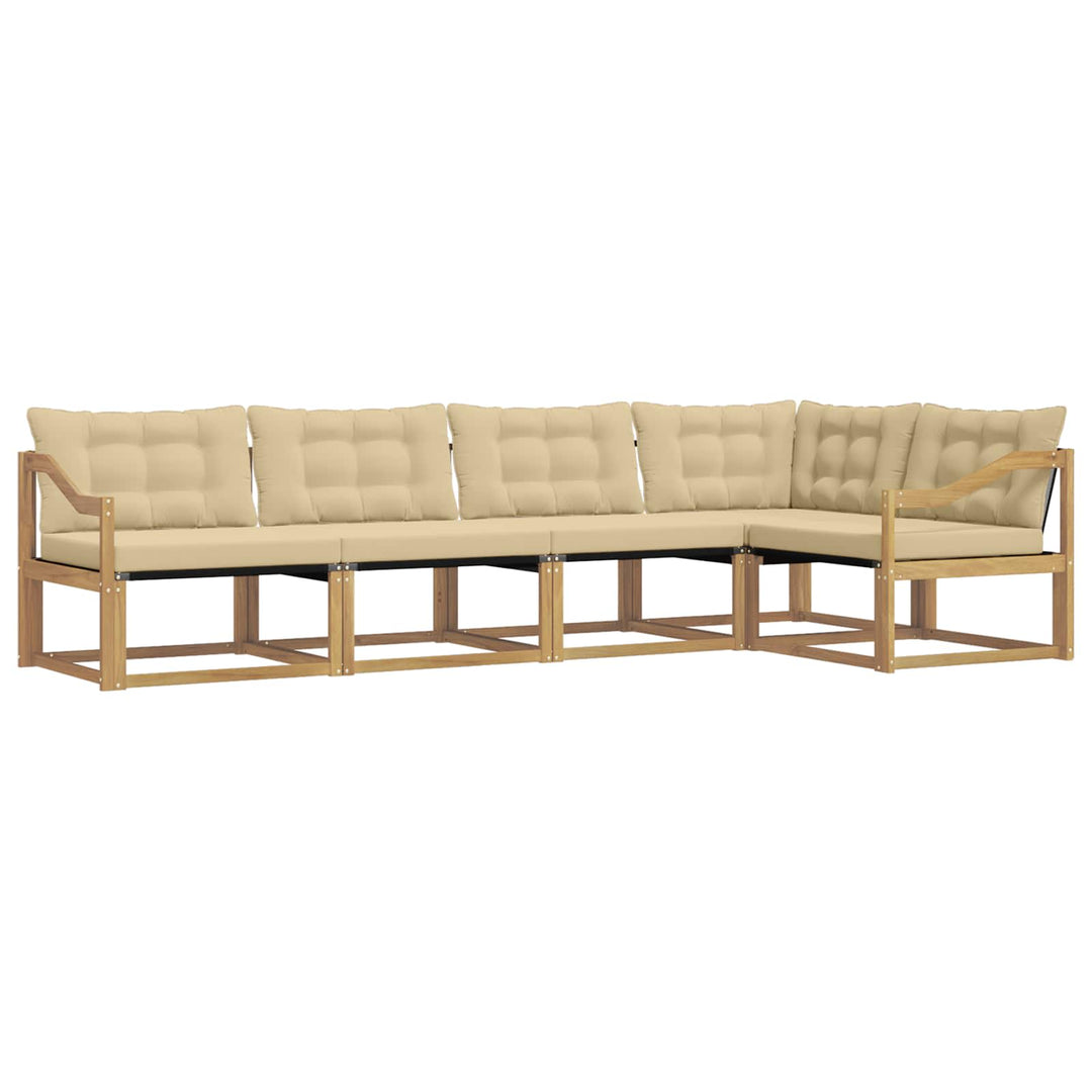Udendørs sofagruppe 5 stk. Hvid og Beige