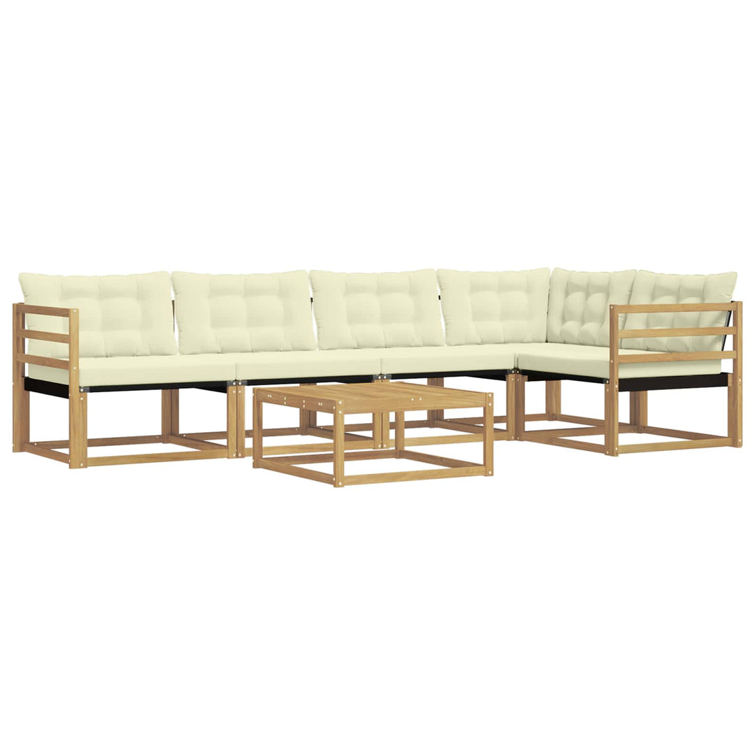 Udendørs sofagruppe 6 pcs Hvid og cremefarvet 79 x 79 x 37 cm