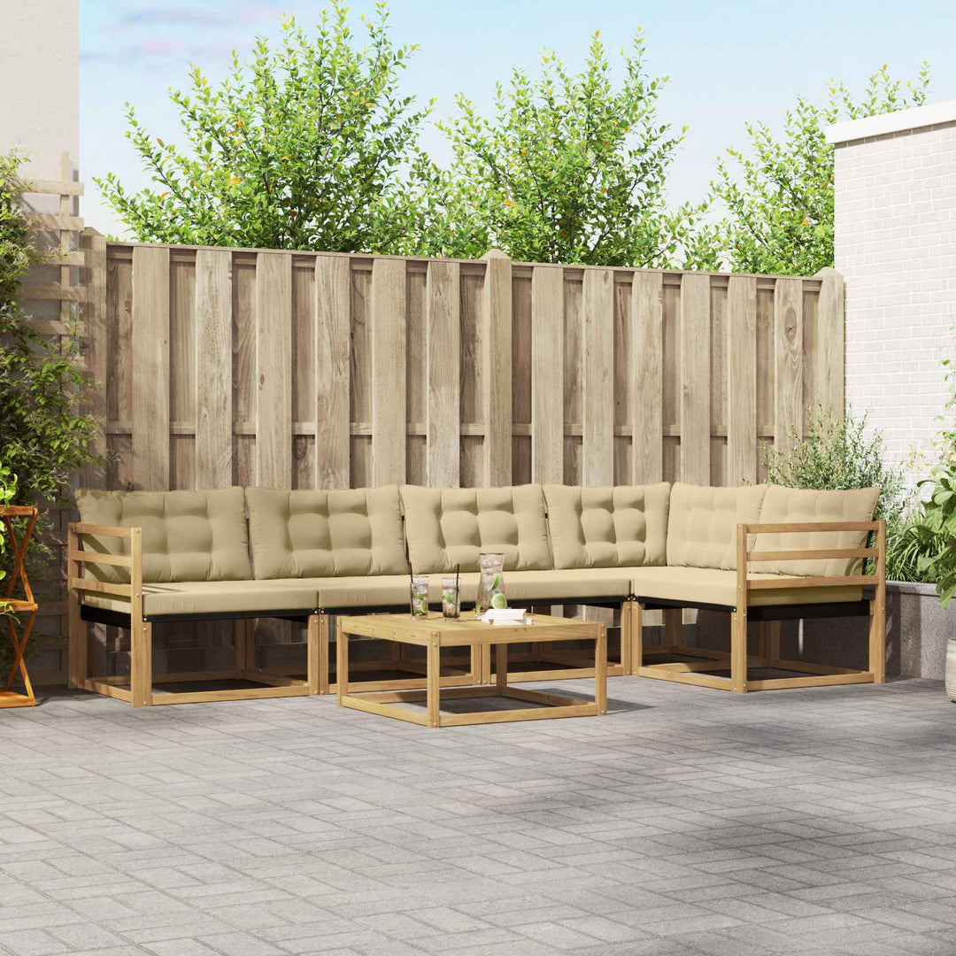 Udendørs sofagruppe 6 stk. Hvid og Beige