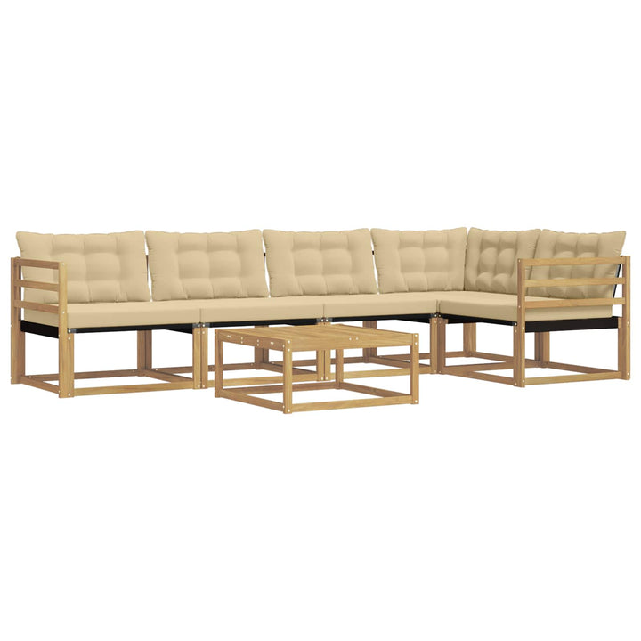 Udendørs sofagruppe 6 stk. Hvid og Beige