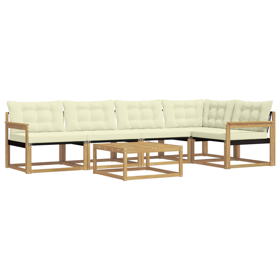 Udendørs sofagruppe 6 pcs Hvid og cremefarvet 79 x 79 x 37 cm
