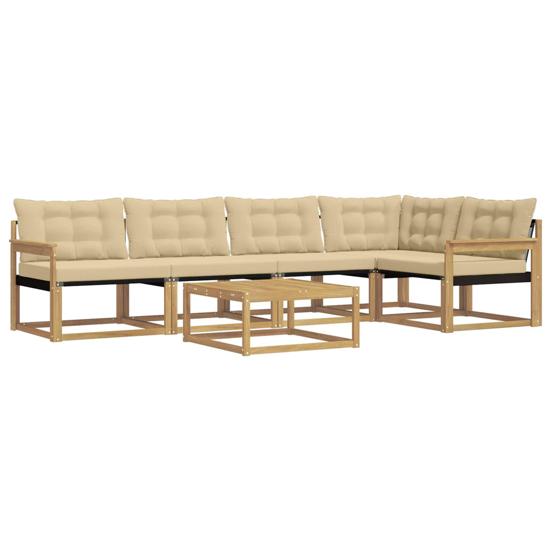 Udendørs sofagruppe 6 stk. Hvid og Beige