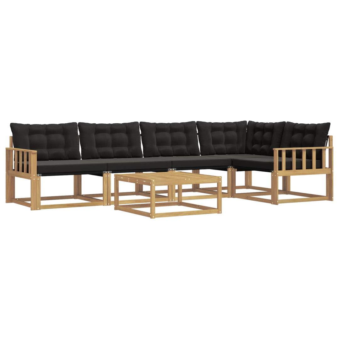 Udendørs sofagruppe 6 pcs Hvid og sort 79 x 79 x 37 cm