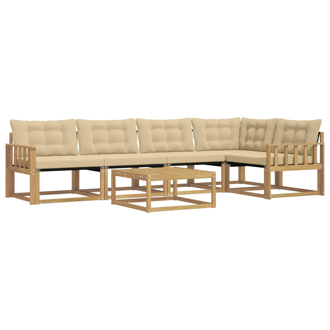 Udendørs sofagruppe 6 stk. Hvid og Beige