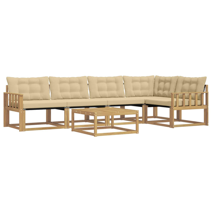Udendørs sofagruppe 6 stk. Hvid og Beige