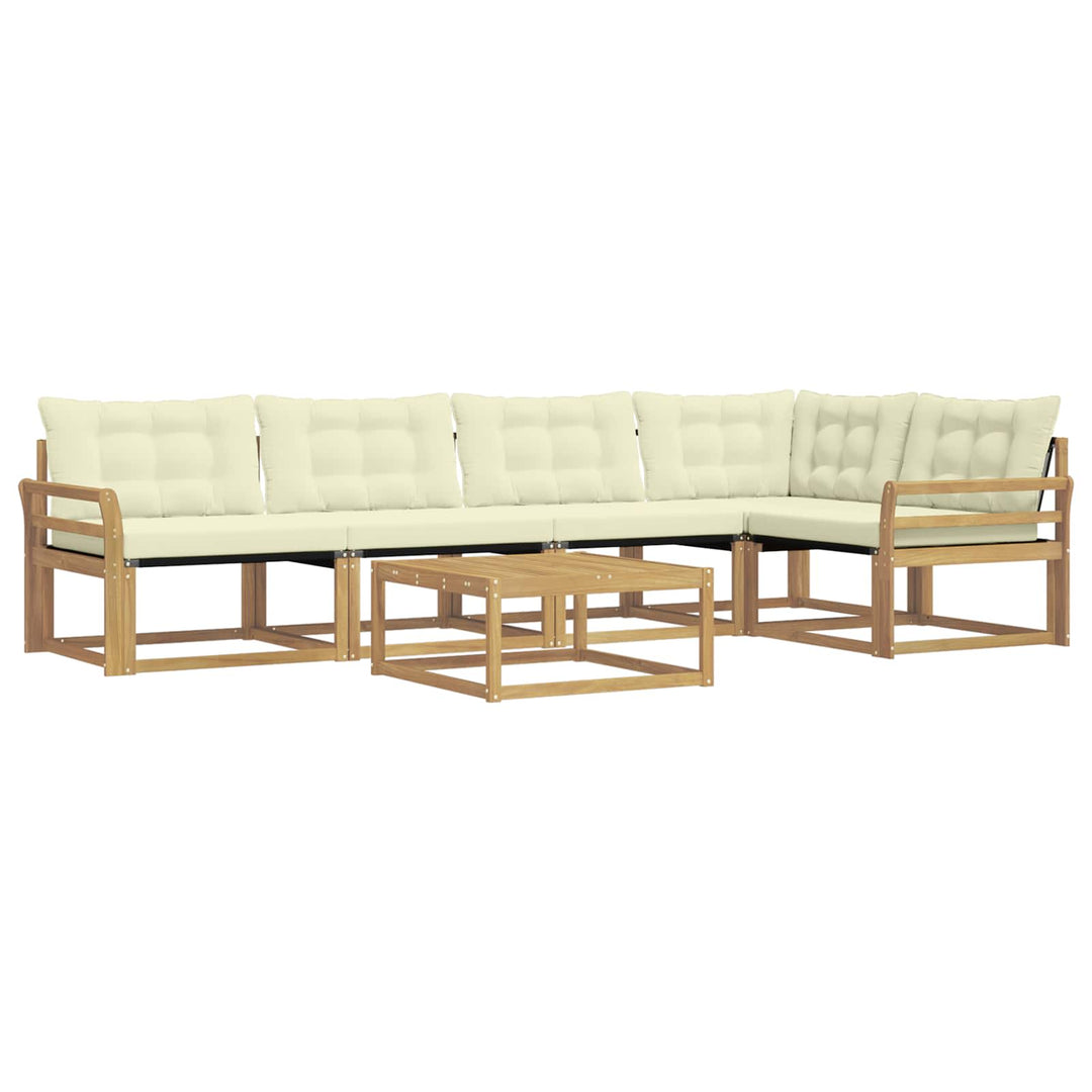Udendørs sofagruppe 6 pcs Hvid og cremefarvet 79 x 79 x 37 cm