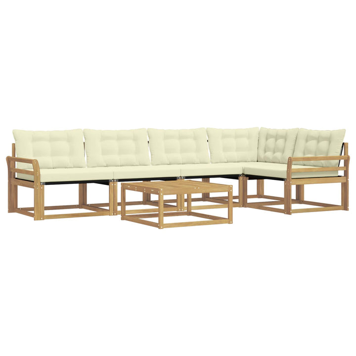 Udendørs sofagruppe 6 pcs Hvid og cremefarvet 79 x 79 x 37 cm
