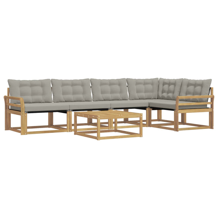 Udendørs sofagruppe 6 pcs Hvid og lysegrå 79 x 79 x 37 cm