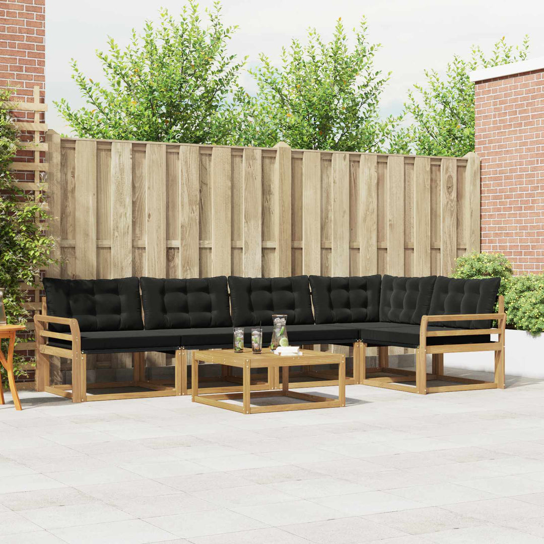 Udendørs sofagruppe 6 pcs Hvid og sort 79 x 79 x 37 cm