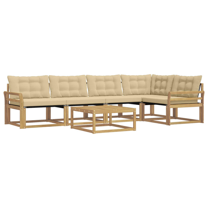 Udendørs sofagruppe 6 stk. Hvid og Beige