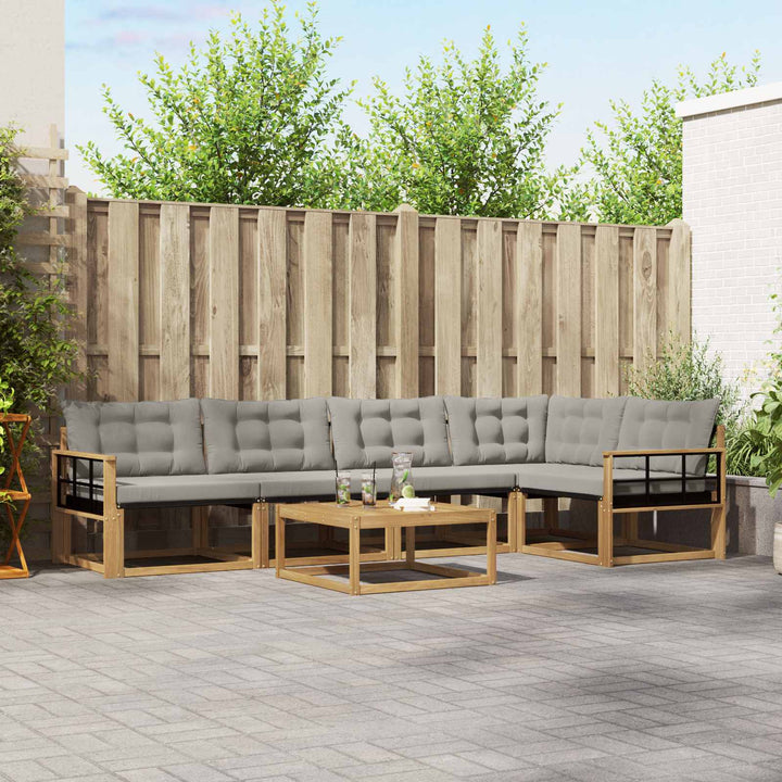 Udendørs sofagruppe 6 pcs Hvid og lysegrå 79 x 79 x 37 cm