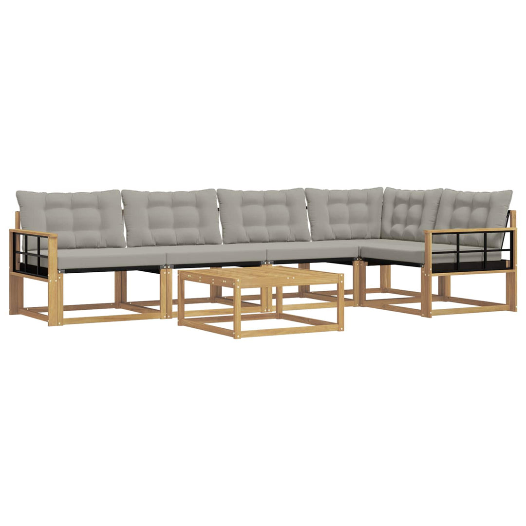 Udendørs sofagruppe 6 pcs Hvid og lysegrå 79 x 79 x 37 cm