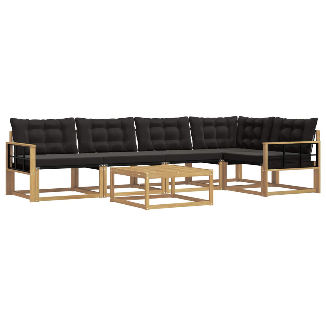Udendørs sofagruppe 6 pcs Hvid og sort 79 x 79 x 37 cm