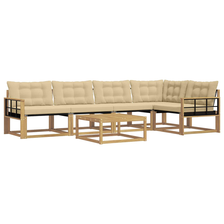Udendørs sofagruppe 6 stk. Hvid og Beige