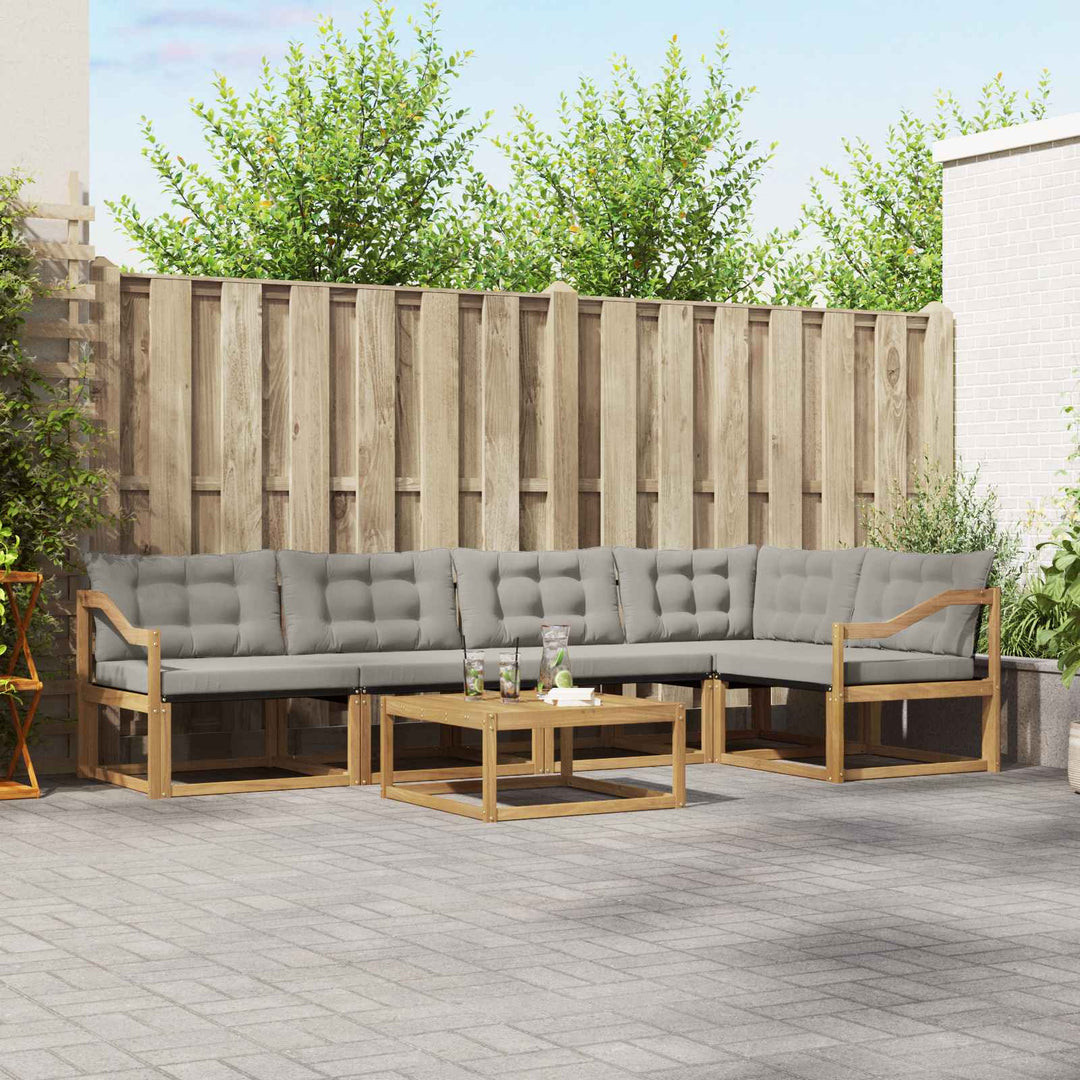 Udendørs sofagruppe 6 pcs Hvid og lysegrå 79 x 79 x 37 cm