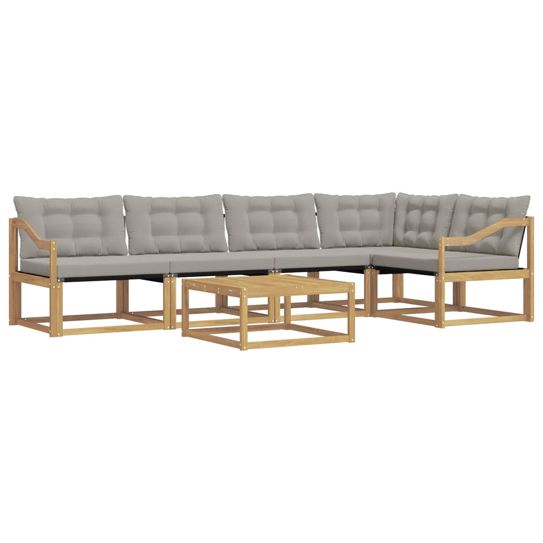Udendørs sofagruppe 6 pcs Hvid og lysegrå 79 x 79 x 37 cm