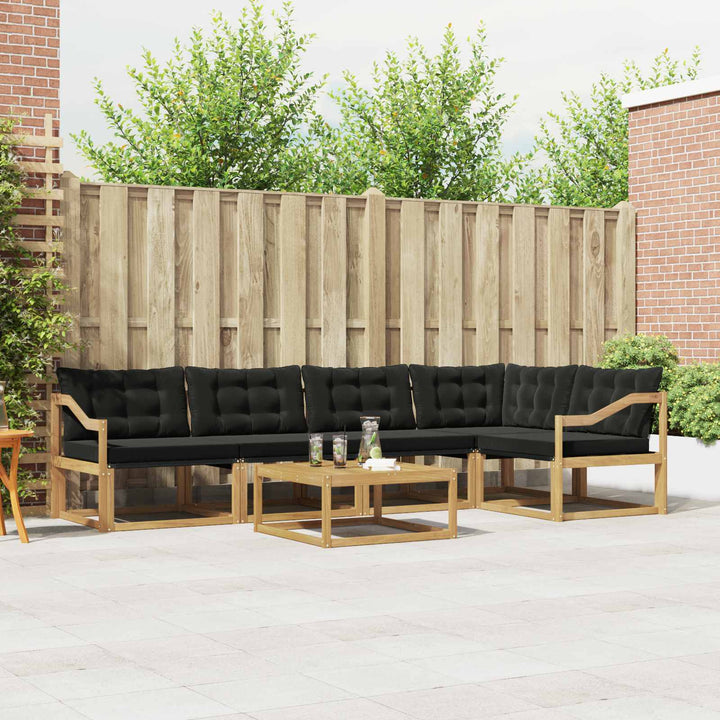 Udendørs sofagruppe 6 pcs Hvid og sort 79 x 79 x 37 cm