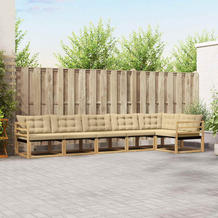 Udendørs sofagruppe 6 stk. Hvid og Beige