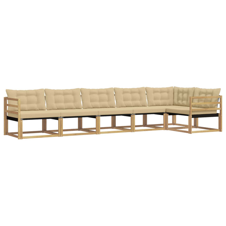 Udendørs sofagruppe 6 stk. Hvid og Beige