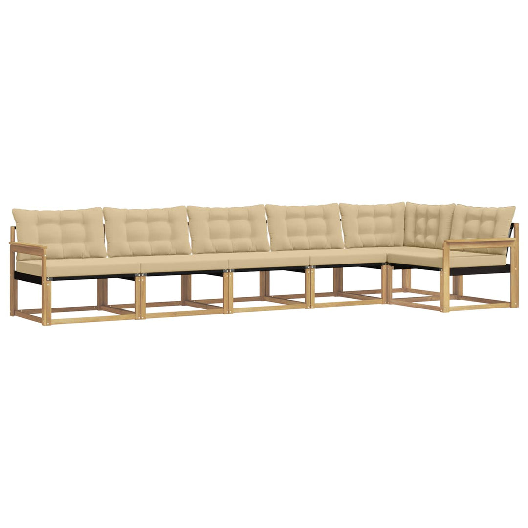 Udendørs sofagruppe 6 stk. Hvid og Beige