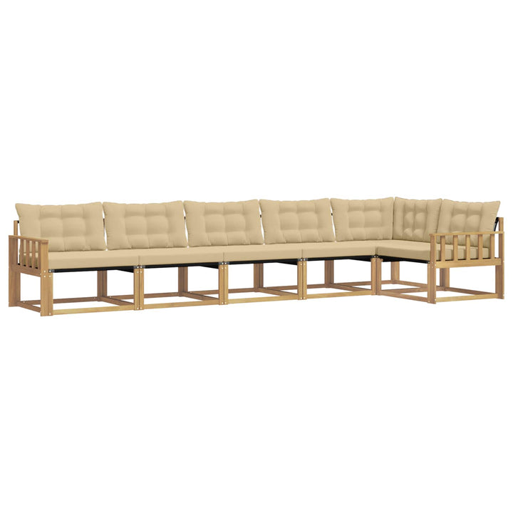 Udendørs sofagruppe 6 stk. Hvid og Beige
