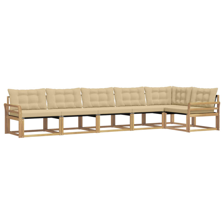 Udendørs sofagruppe 6 stk. Hvid og Beige