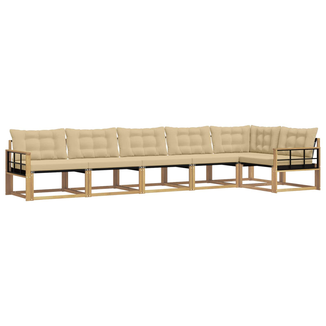 Udendørs sofagruppe 6 stk. Hvid og Beige
