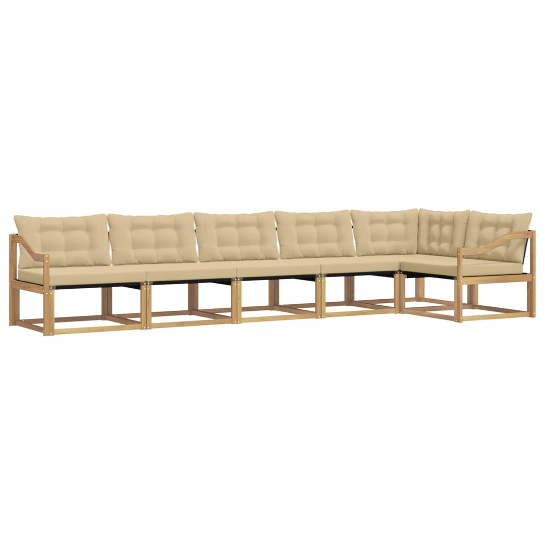 Udendørs sofagruppe 6 stk. Hvid og Beige