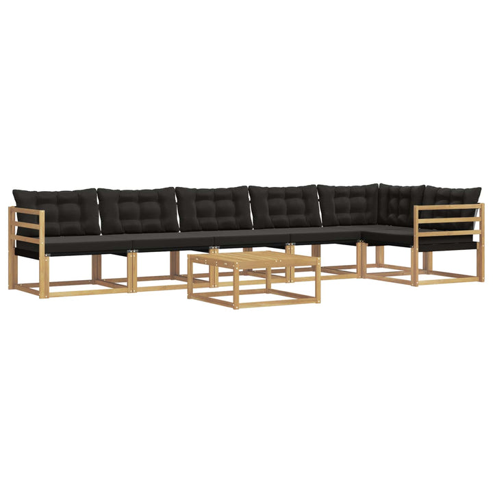 Udendørs sofagruppe 7 pcs Hvid og sort 79 x 79 x 37 cm
