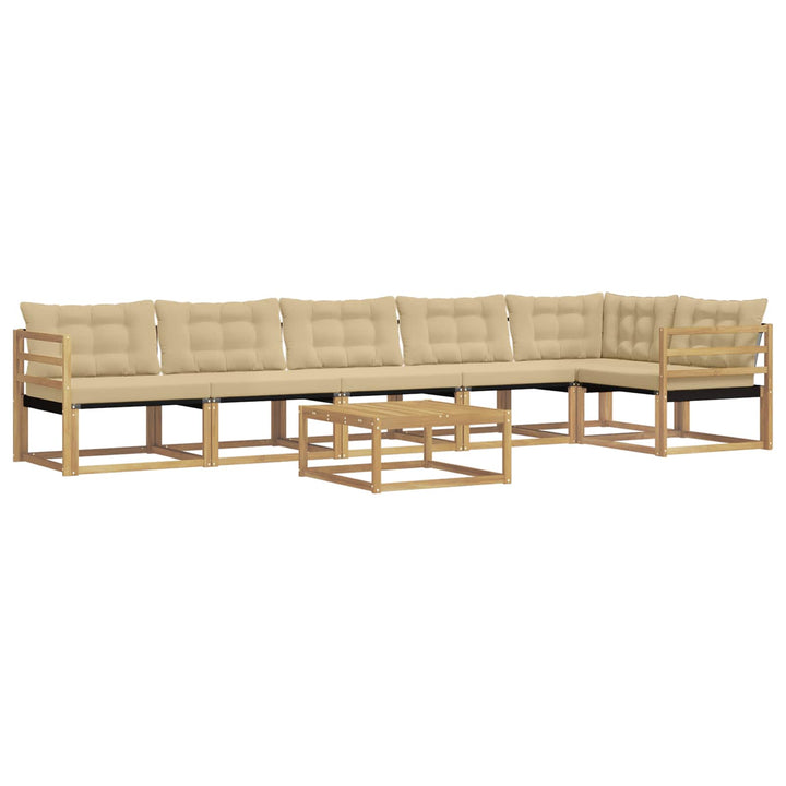 Udendørs sofagruppe 7 stk. Hvid og Beige