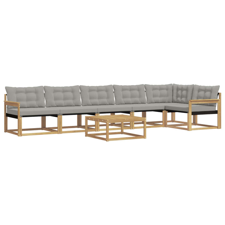 Udendørs sofagruppe 7 pcs Hvid og lysegrå 79 x 79 x 37 cm