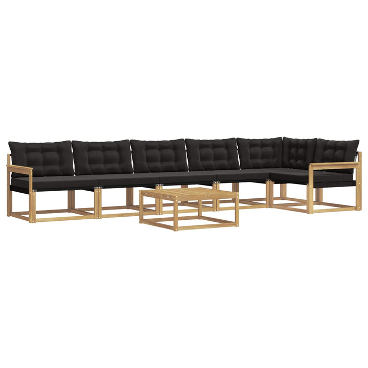 Udendørs sofagruppe 7 pcs Hvid og sort 79 x 79 x 37 cm