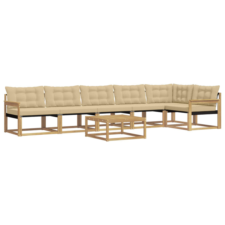 Udendørs sofagruppe 7 stk. Hvid og Beige