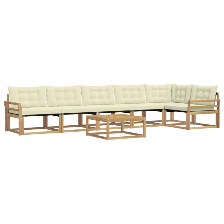 Udendørs sofagruppe 7 pcs Hvid og cremefarvet 79 x 79 x 37 cm