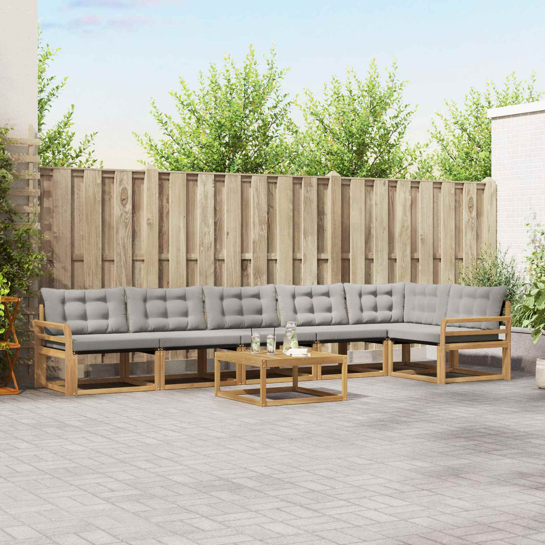 Udendørs sofagruppe 7 pcs Hvid og lysegrå 79 x 79 x 37 cm