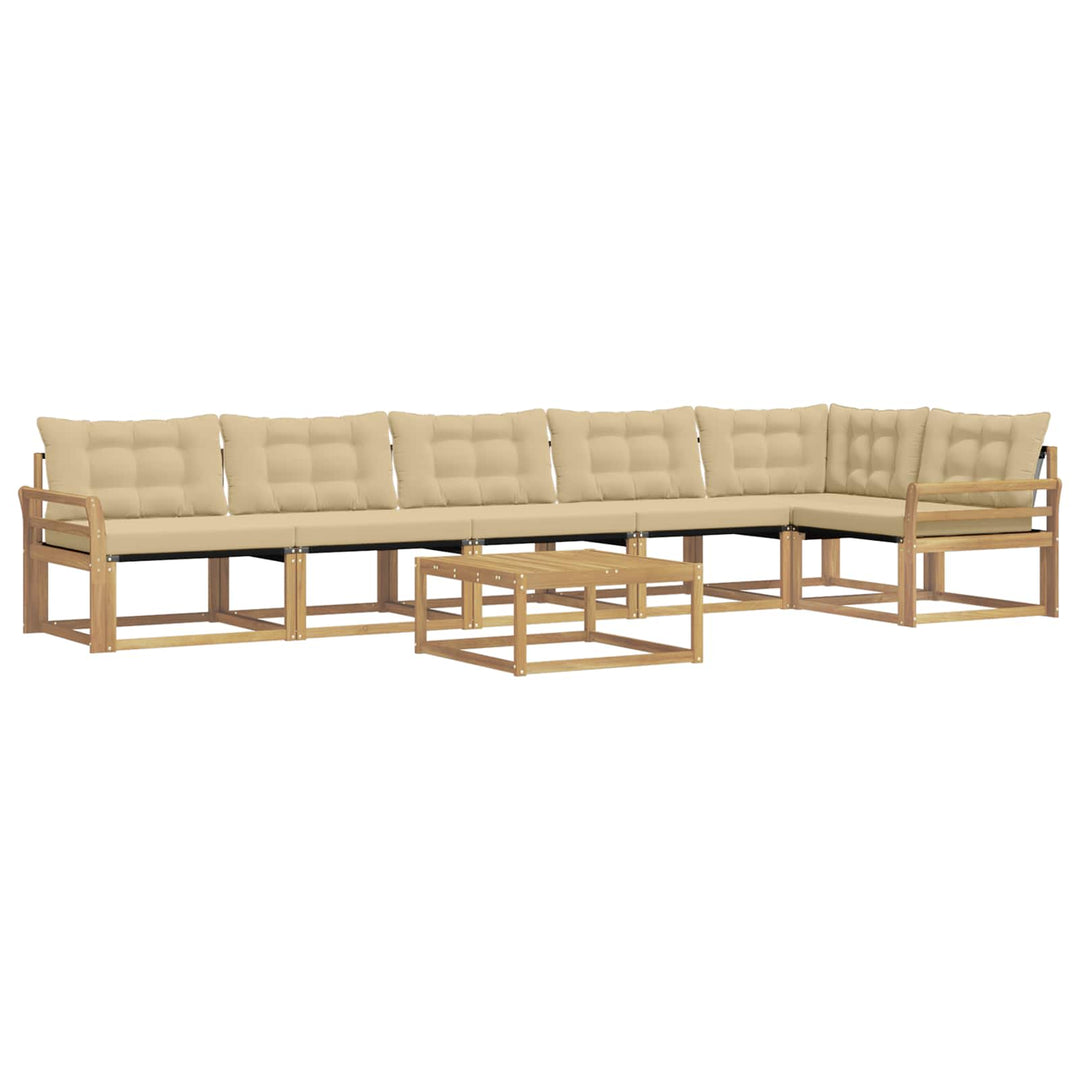 Udendørs sofagruppe 7 stk. Hvid og Beige